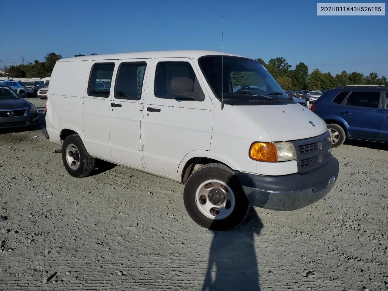 2003 Dodge Ram Van B1500 VIN: 2D7HB11X43K526185 Lot: 74807384