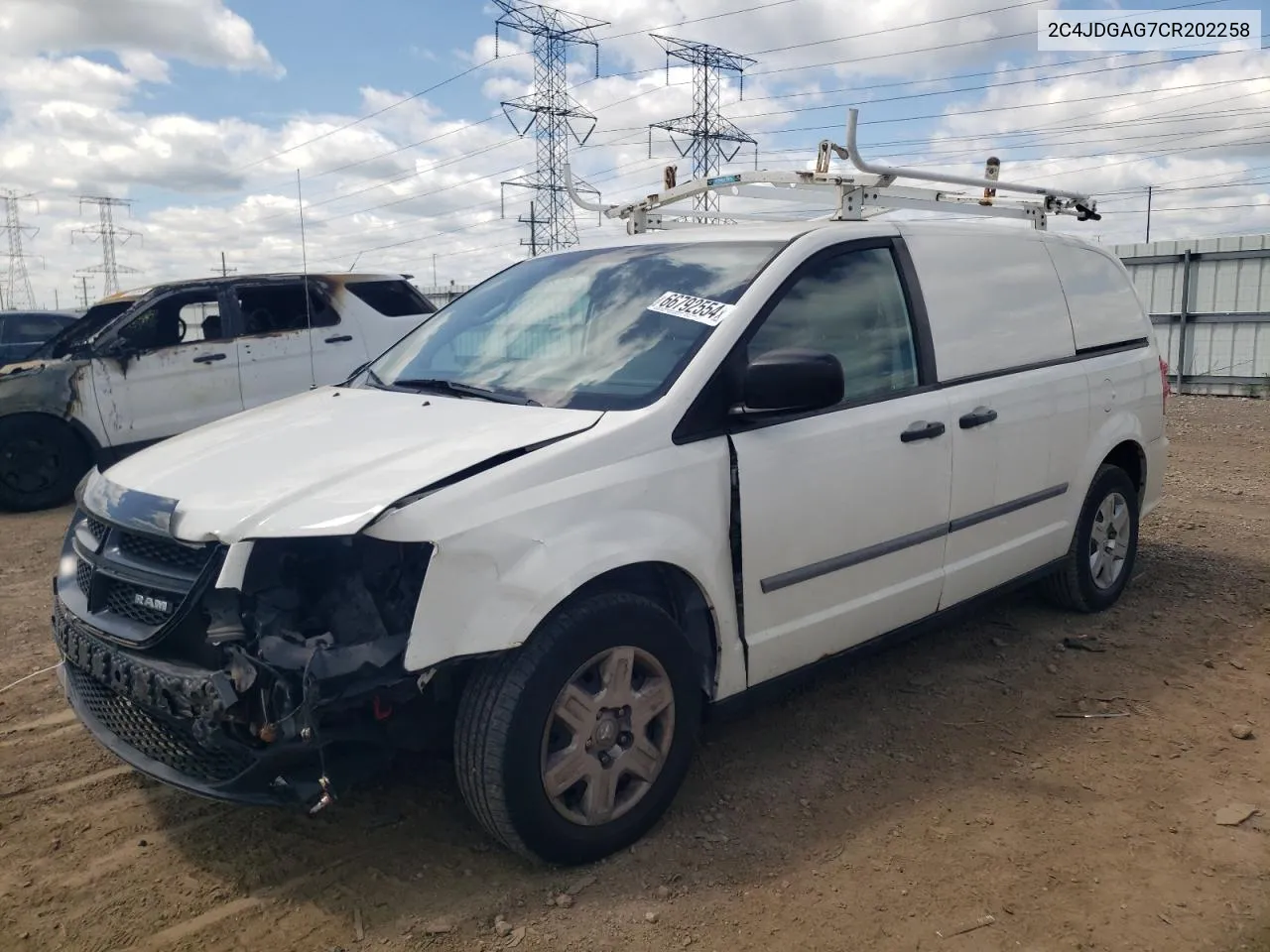 2012 Dodge Ram Van VIN: 2C4JDGAG7CR202258 Lot: 66792554