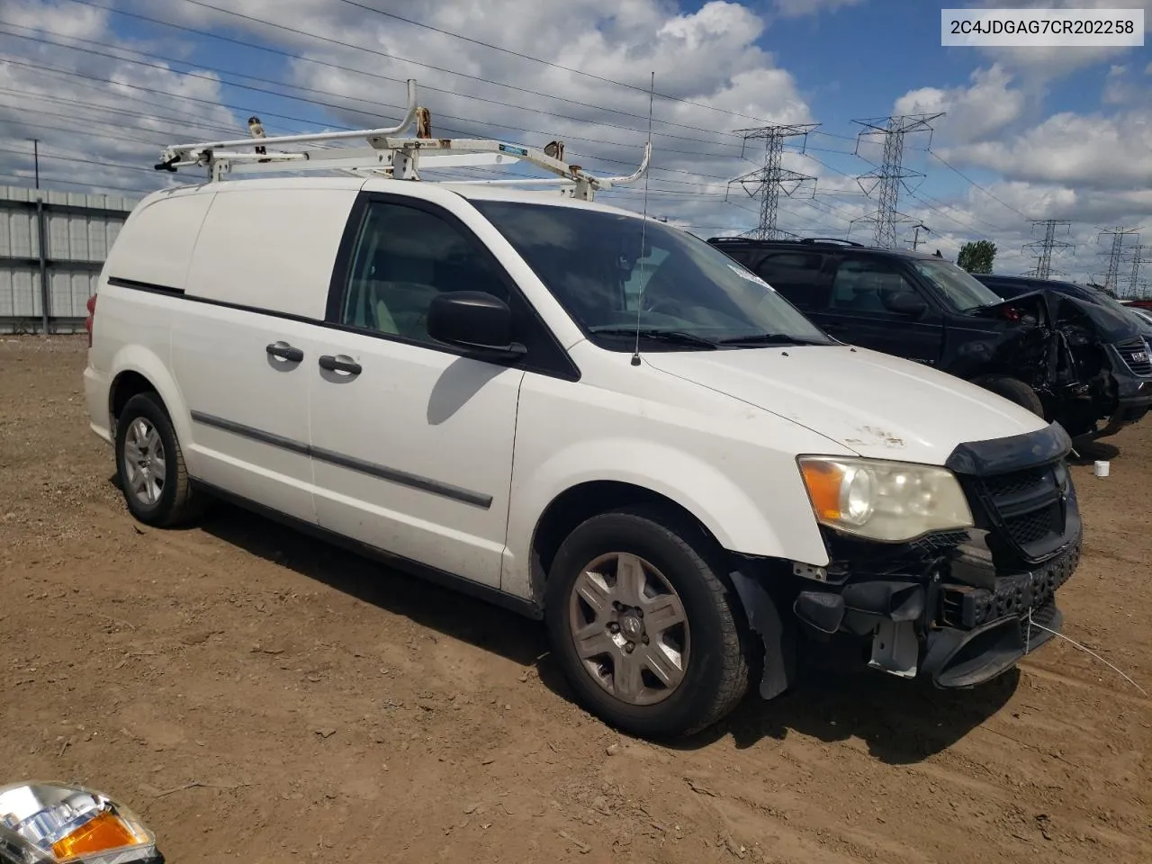 2012 Dodge Ram Van VIN: 2C4JDGAG7CR202258 Lot: 66792554