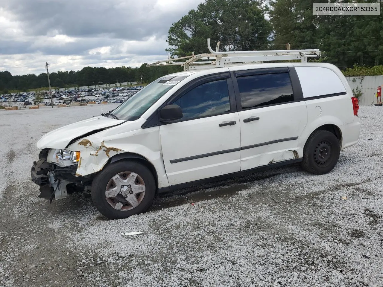 2012 Dodge Ram Van VIN: 2C4RDGAGXCR153365 Lot: 72135354