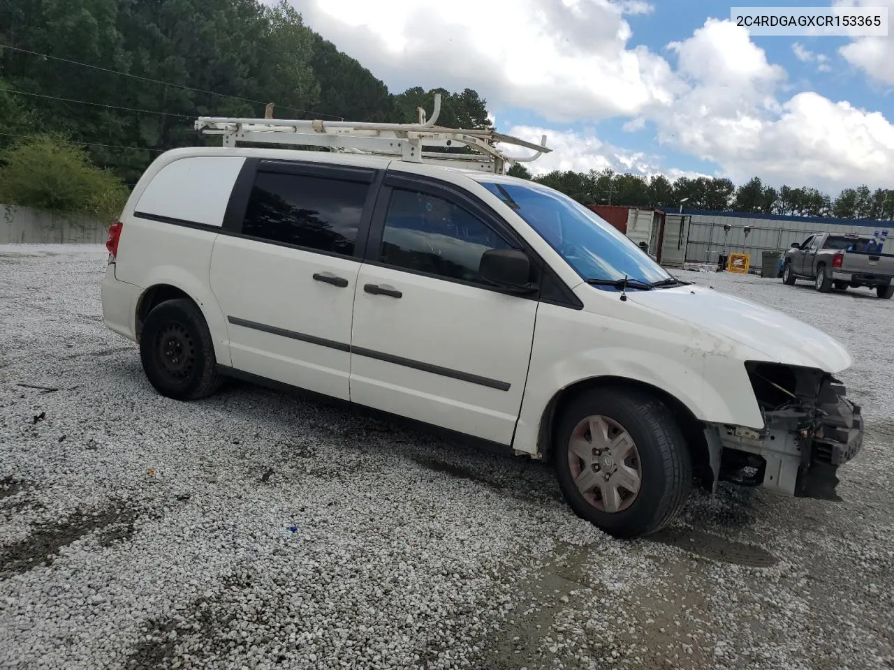 2012 Dodge Ram Van VIN: 2C4RDGAGXCR153365 Lot: 72135354