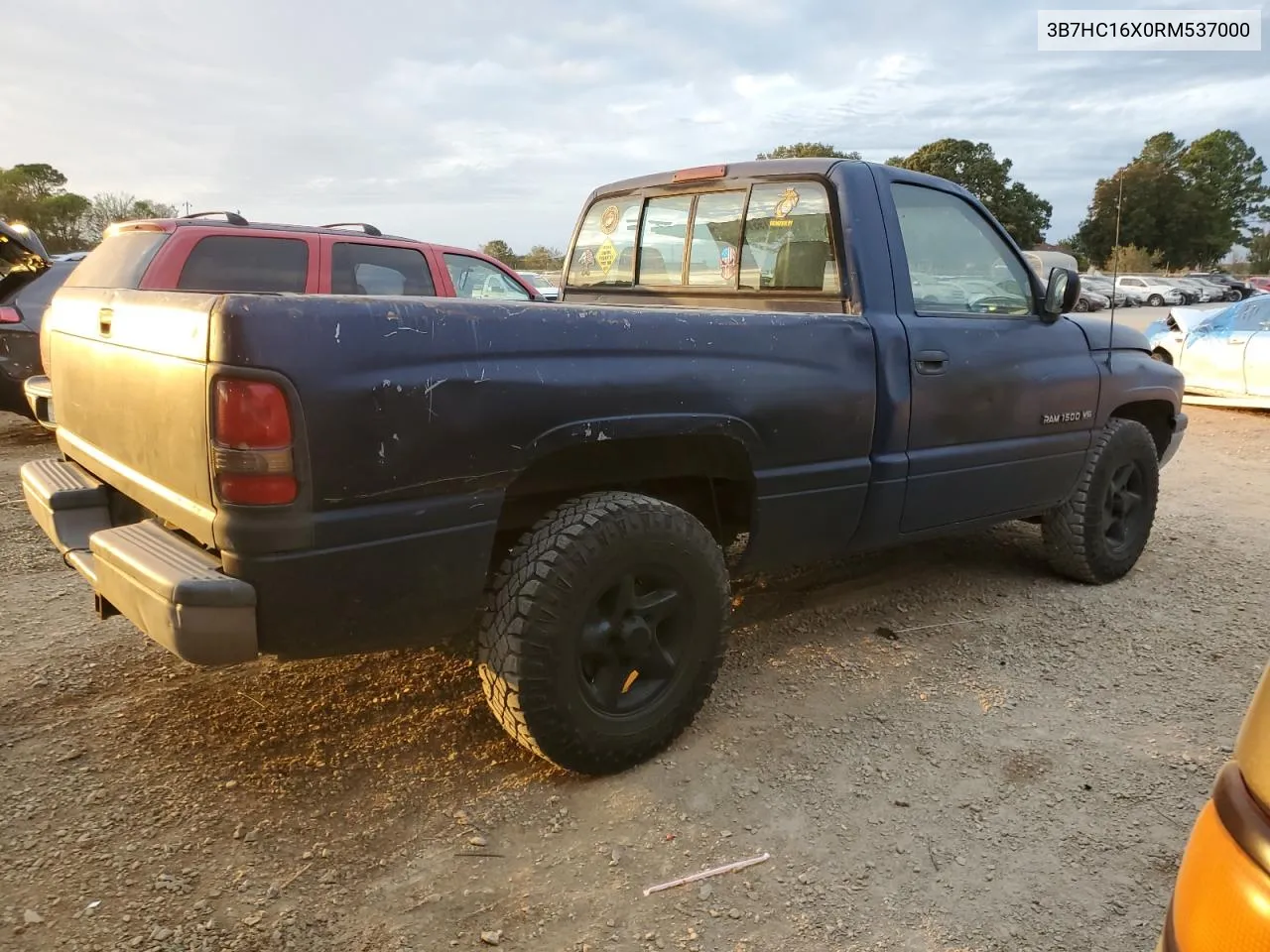 1994 Dodge Ram 1500 VIN: 3B7HC16X0RM537000 Lot: 76319514