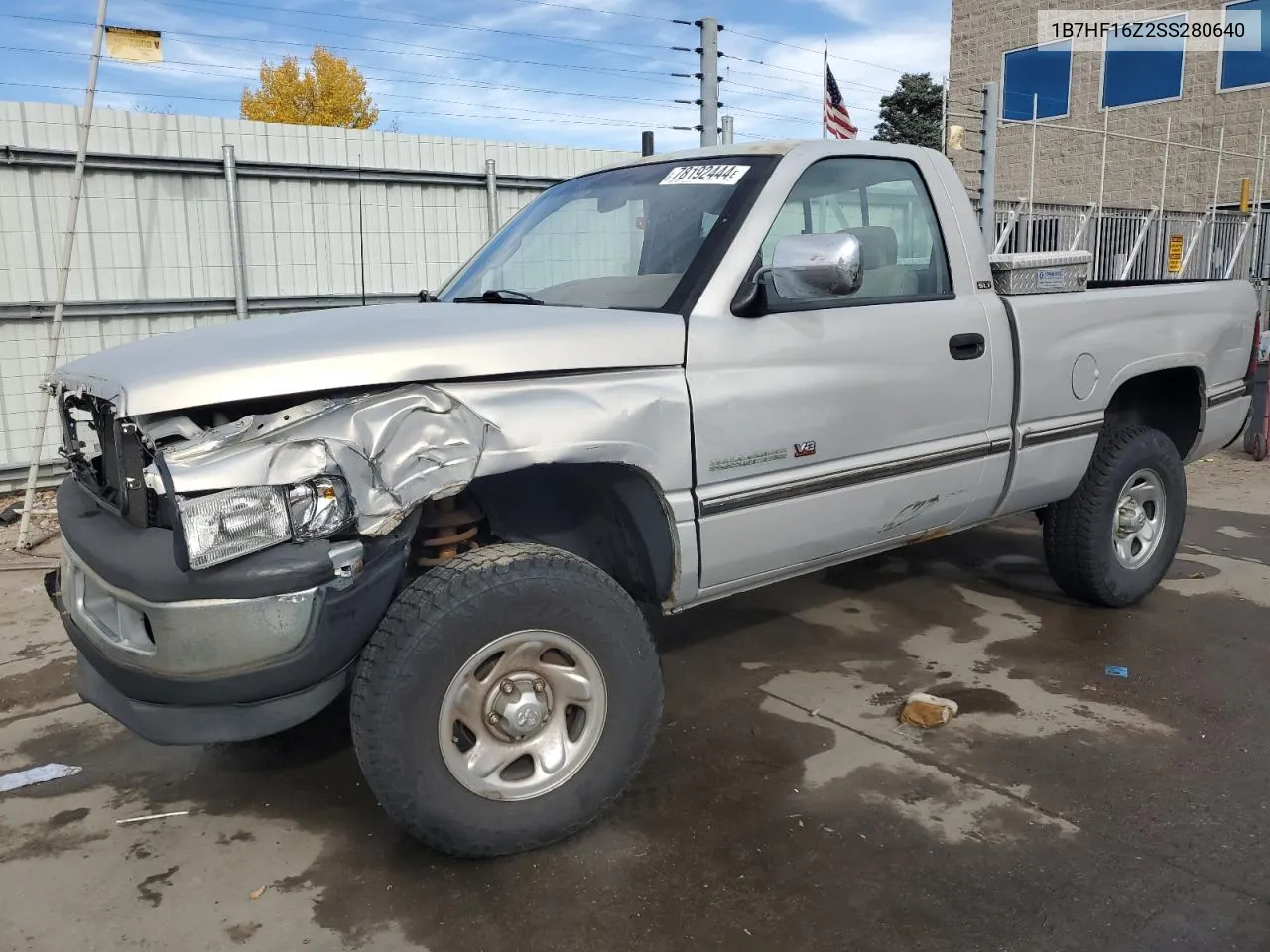 1995 Dodge Ram 1500 VIN: 1B7HF16Z2SS280640 Lot: 78192444