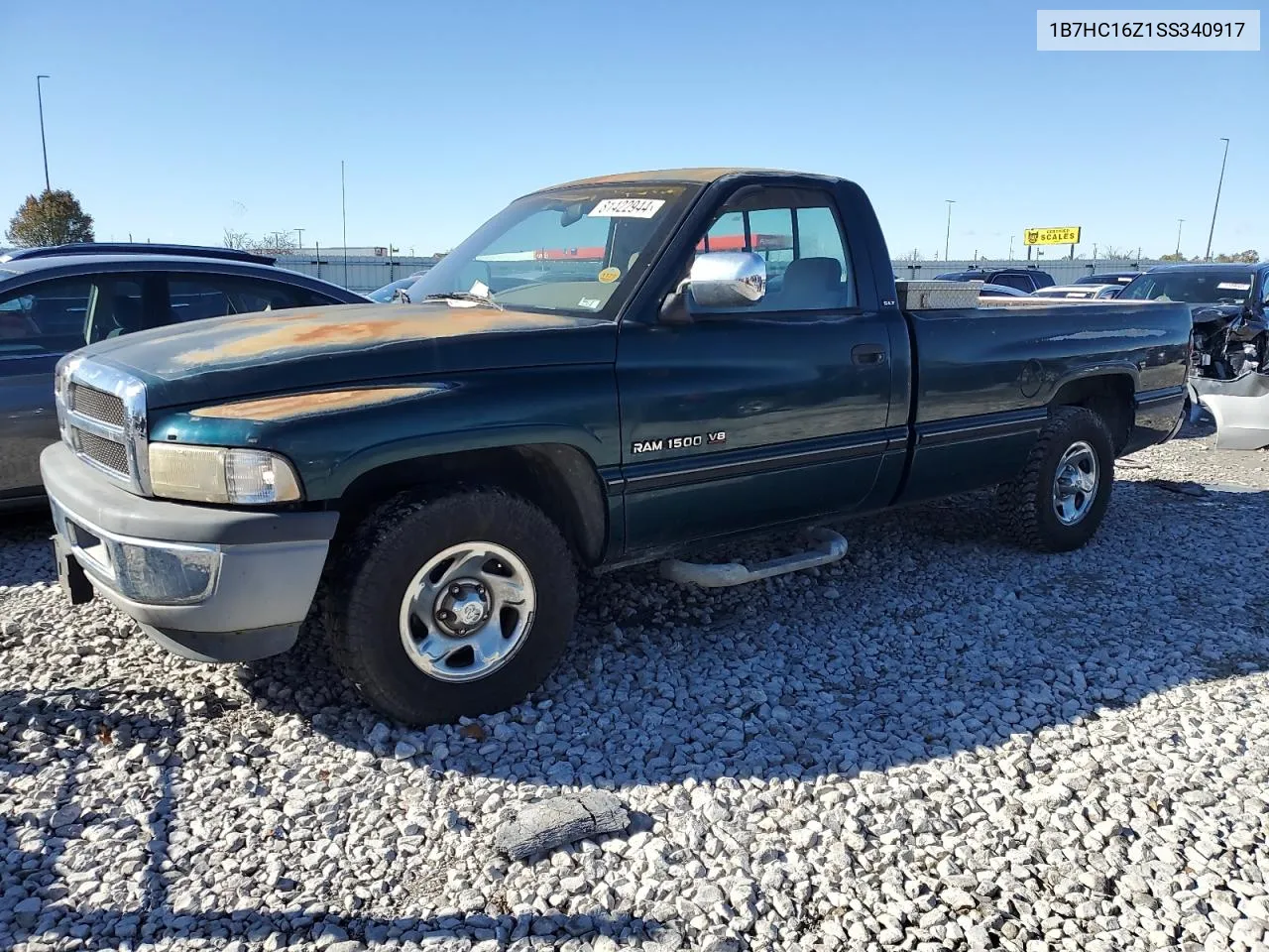 1995 Dodge Ram 1500 VIN: 1B7HC16Z1SS340917 Lot: 81422944