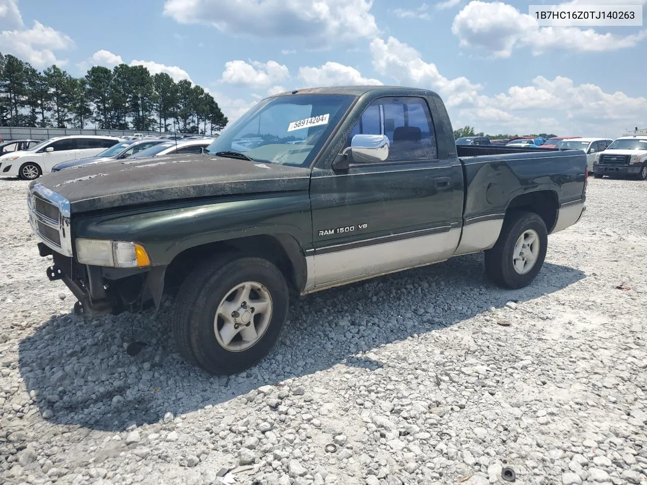 1996 Dodge Ram 1500 VIN: 1B7HC16Z0TJ140263 Lot: 58914204