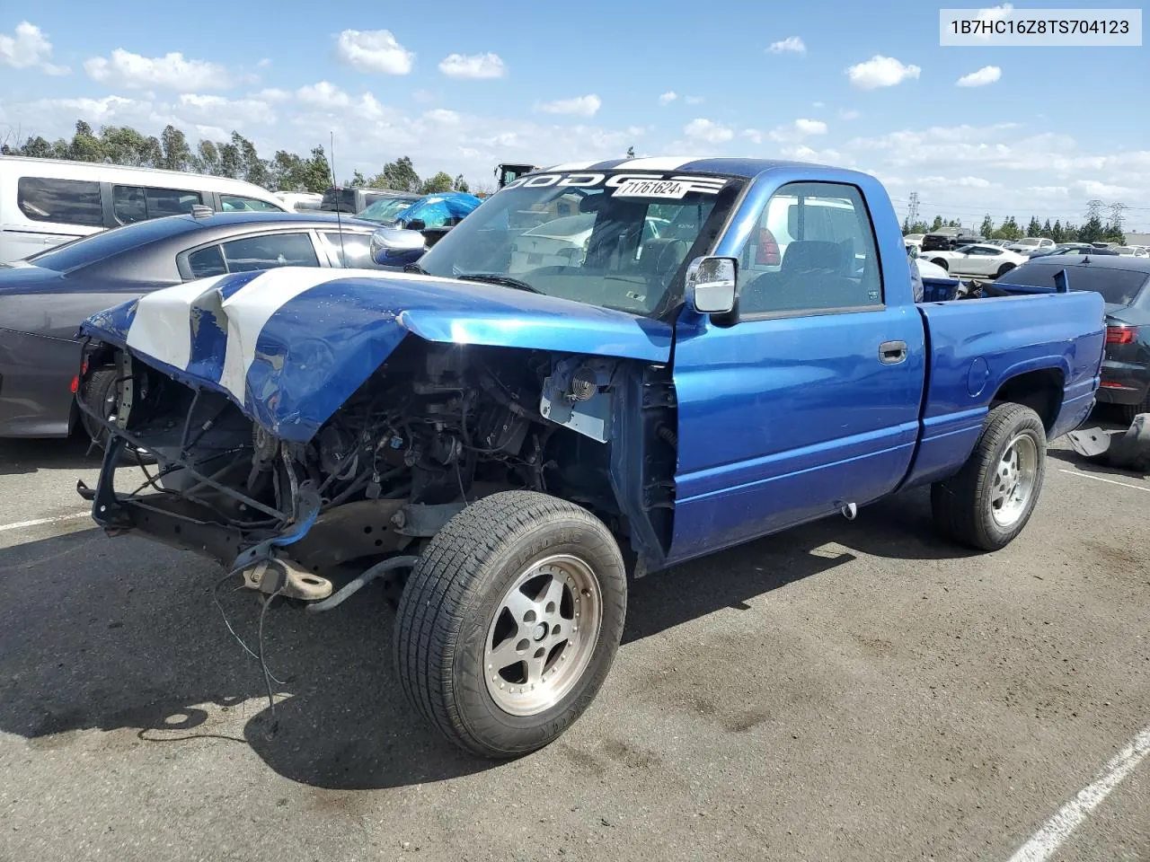 1996 Dodge Ram 1500 VIN: 1B7HC16Z8TS704123 Lot: 71761624