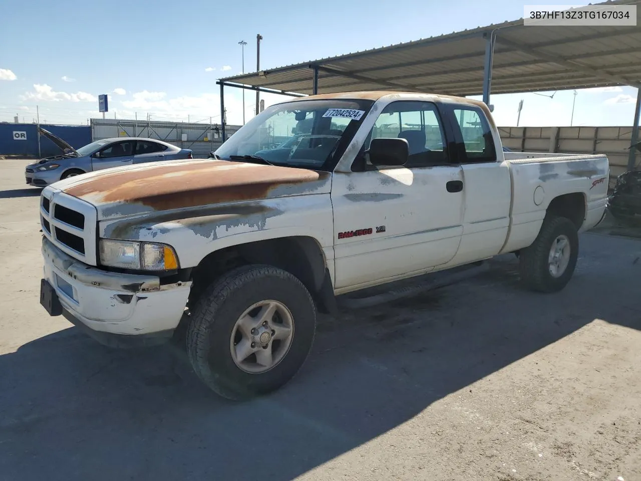 1996 Dodge Ram 1500 VIN: 3B7HF13Z3TG167034 Lot: 72042524