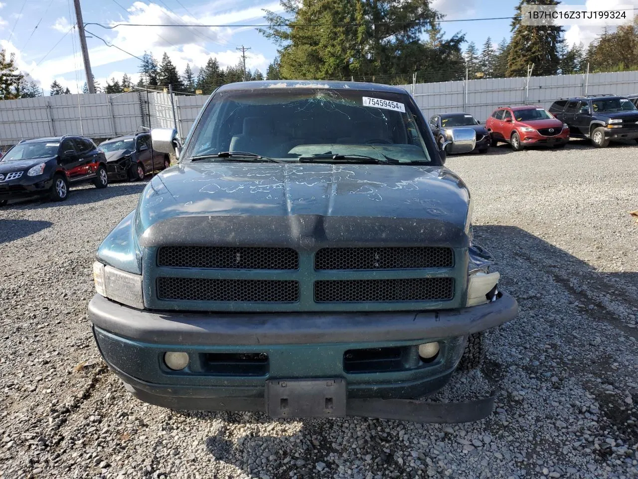 1996 Dodge Ram 1500 VIN: 1B7HC16Z3TJ199324 Lot: 75459454