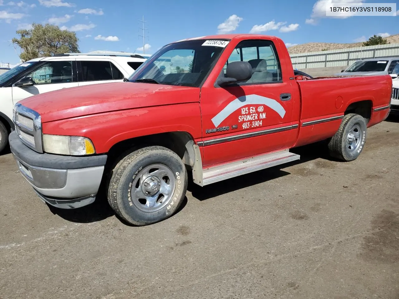 1997 Dodge Ram 1500 VIN: 1B7HC16Y3VS118908 Lot: 72258754