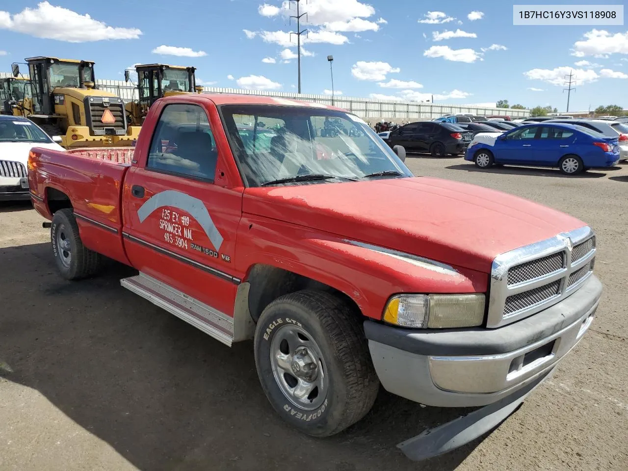 1997 Dodge Ram 1500 VIN: 1B7HC16Y3VS118908 Lot: 72258754