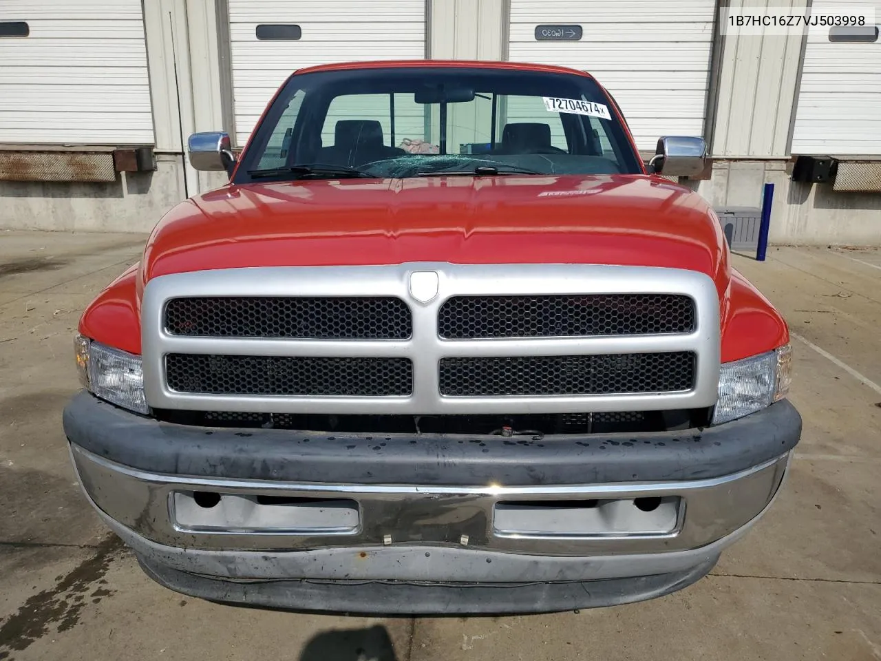 1997 Dodge Ram 1500 VIN: 1B7HC16Z7VJ503998 Lot: 72704674