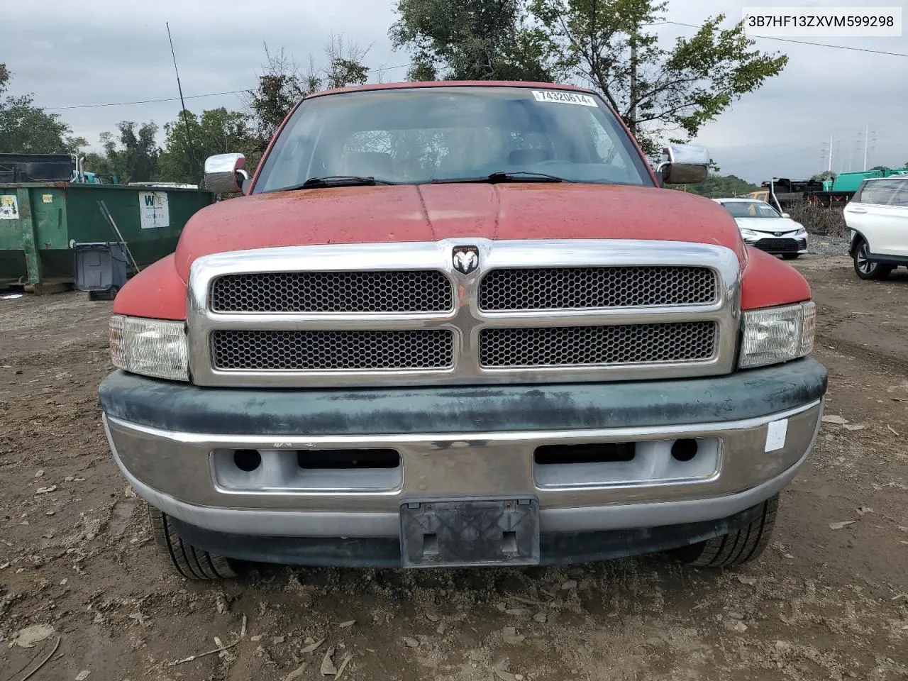 1997 Dodge Ram 1500 VIN: 3B7HF13ZXVM599298 Lot: 74320614