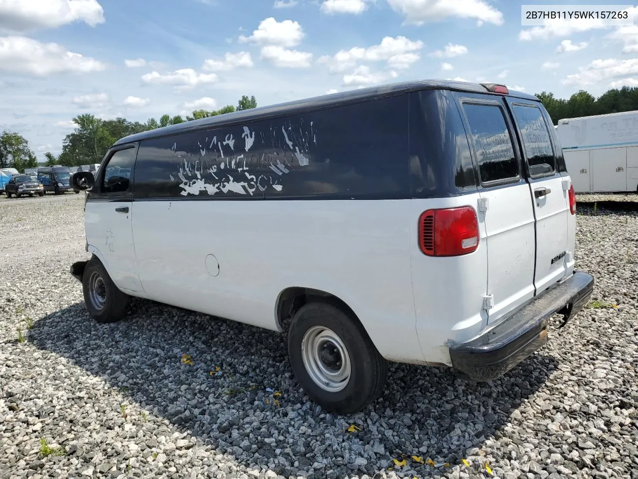 1998 Dodge Ram Van B1500 VIN: 2B7HB11Y5WK157263 Lot: 60800124