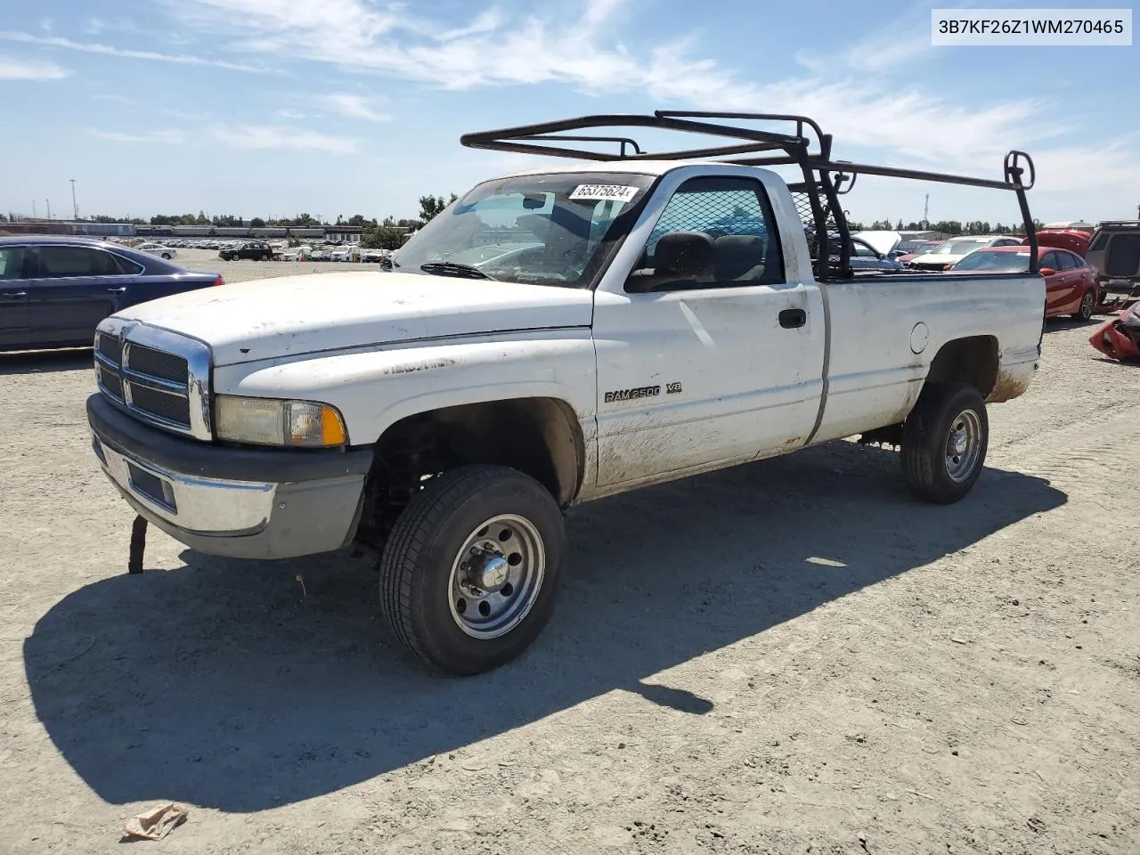 1998 Dodge Ram 2500 VIN: 3B7KF26Z1WM270465 Lot: 65375624