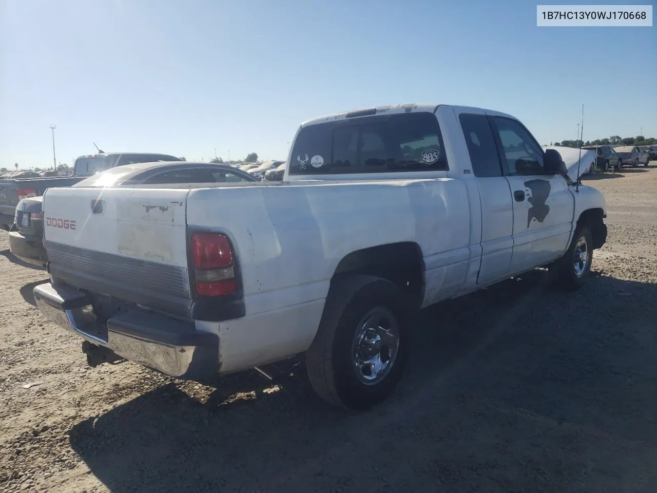 1998 Dodge Ram 1500 VIN: 1B7HC13Y0WJ170668 Lot: 67412374