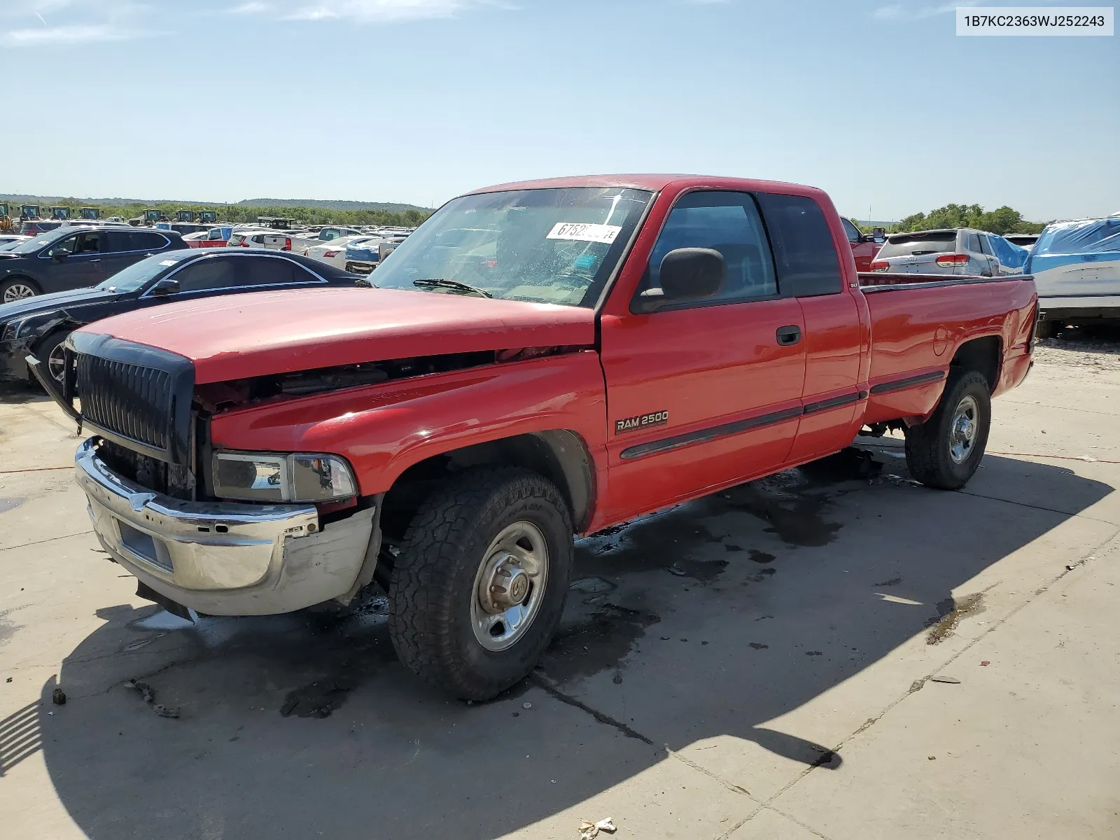 1998 Dodge Ram 2500 VIN: 1B7KC2363WJ252243 Lot: 67529584