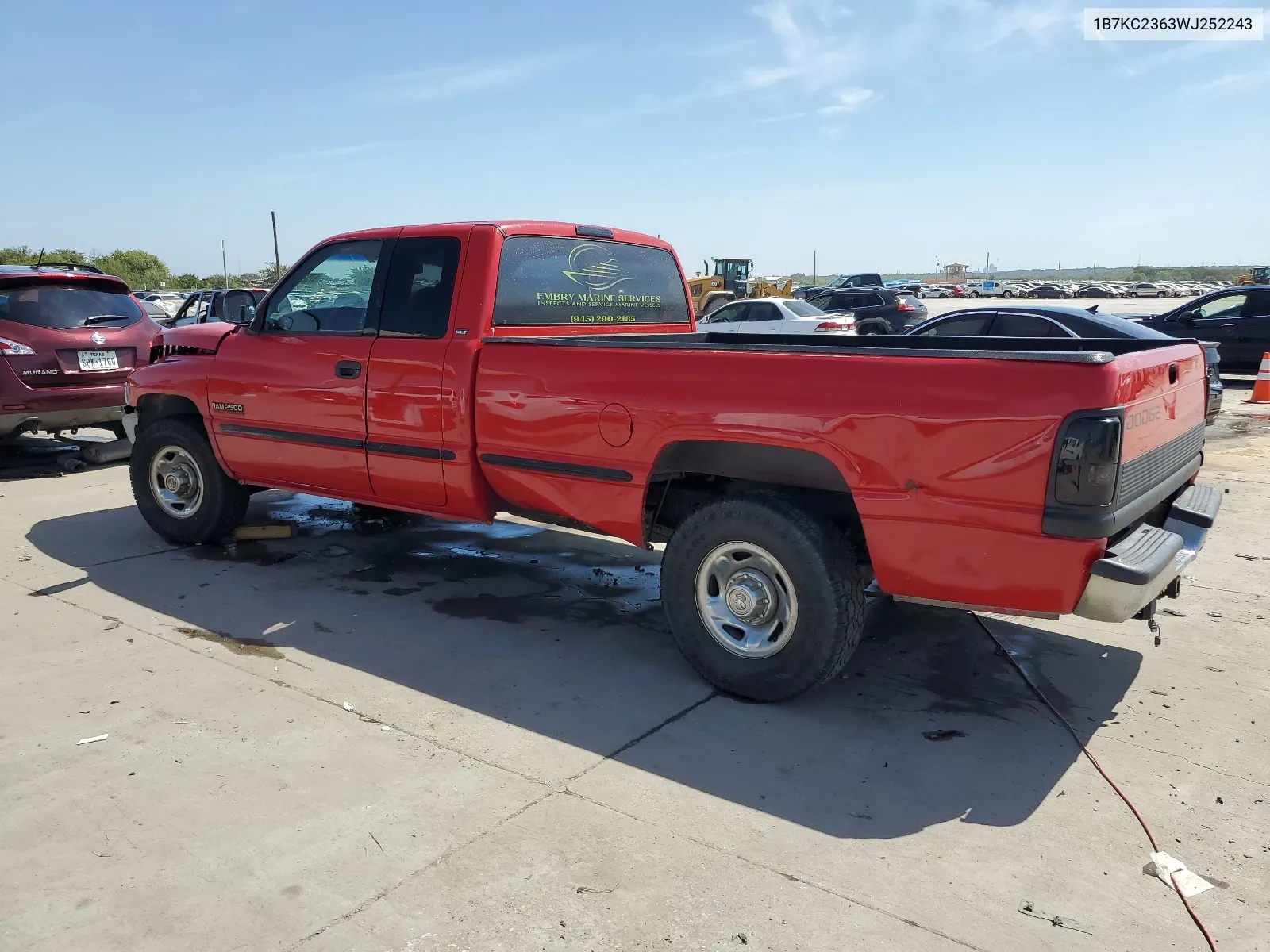 1998 Dodge Ram 2500 VIN: 1B7KC2363WJ252243 Lot: 67529584