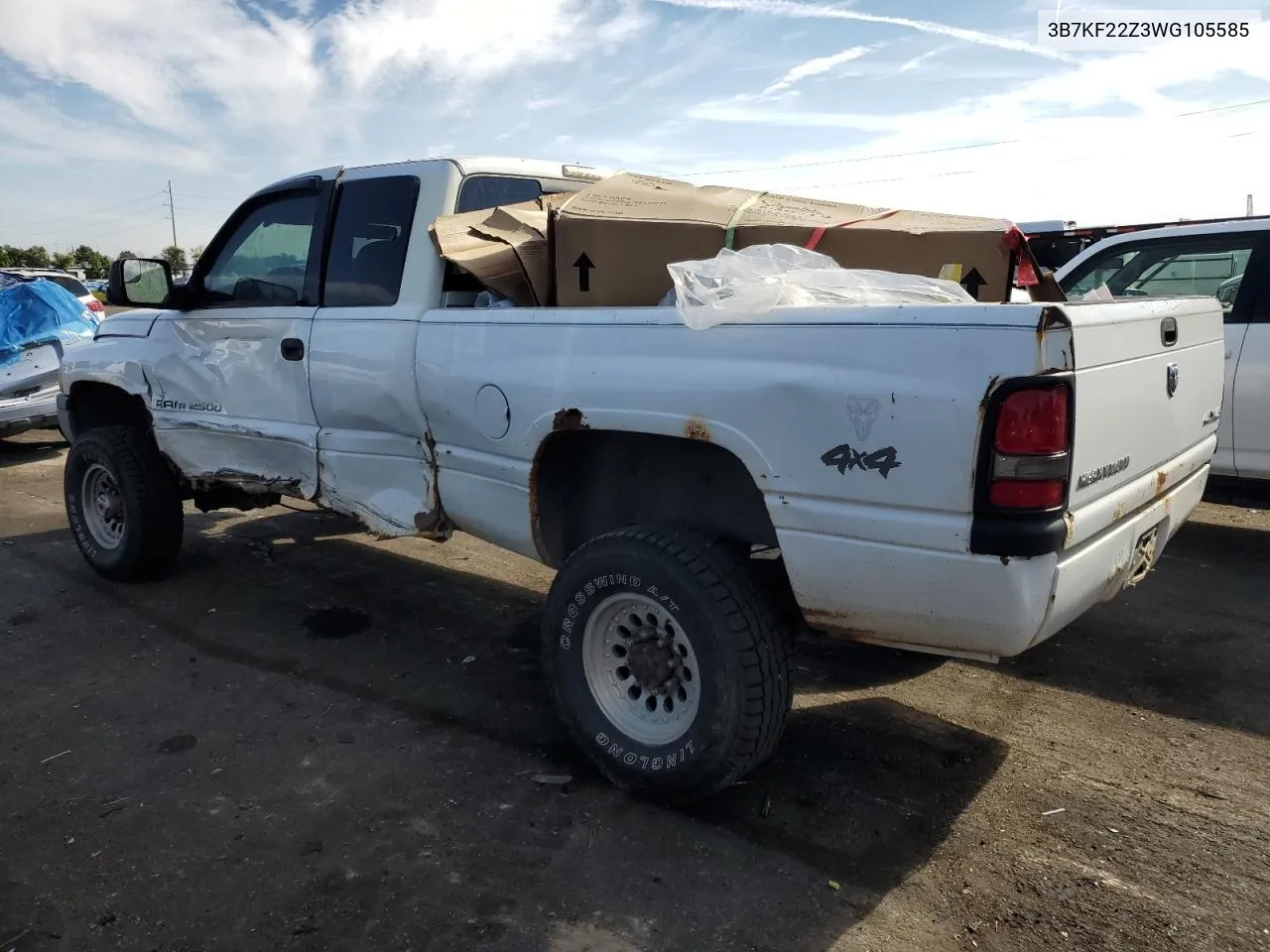 1998 Dodge Ram 2500 VIN: 3B7KF22Z3WG105585 Lot: 68866854