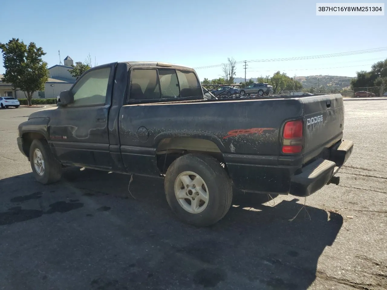 1998 Dodge Ram 1500 VIN: 3B7HC16Y8WM251304 Lot: 70919624