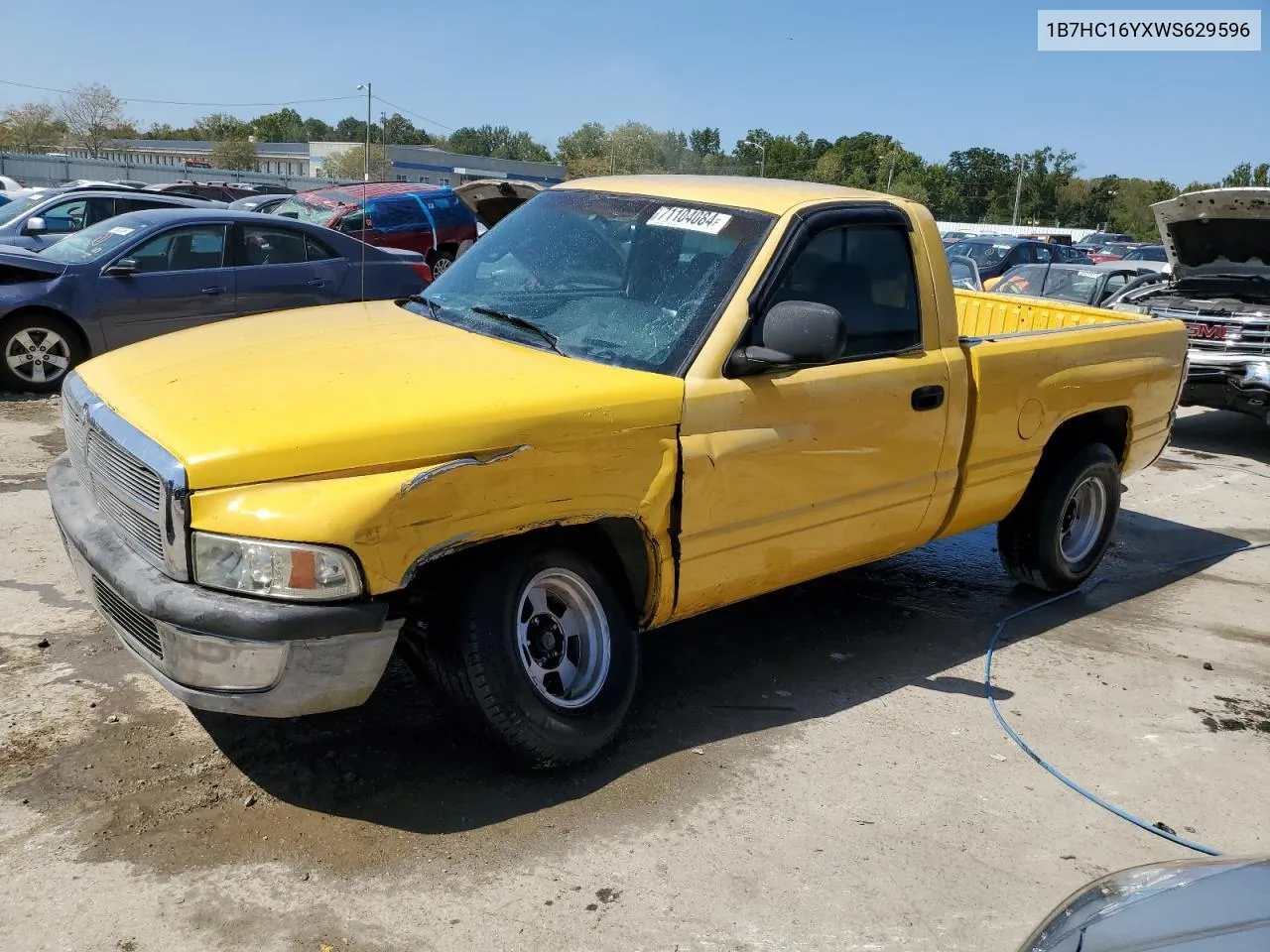 1998 Dodge Ram 1500 VIN: 1B7HC16YXWS629596 Lot: 71104084