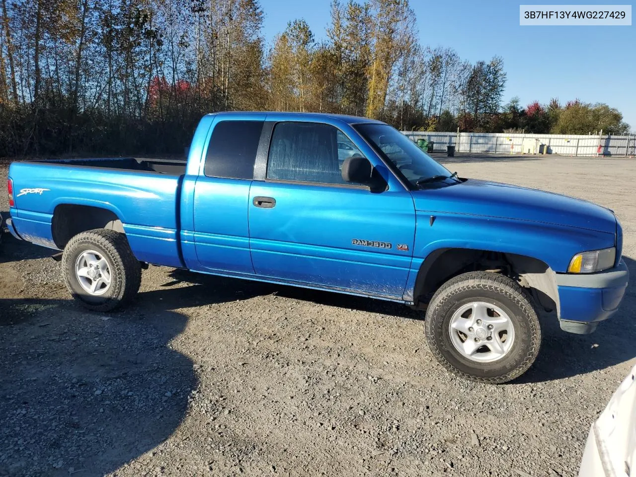 1998 Dodge Ram 1500 VIN: 3B7HF13Y4WG227429 Lot: 72100104