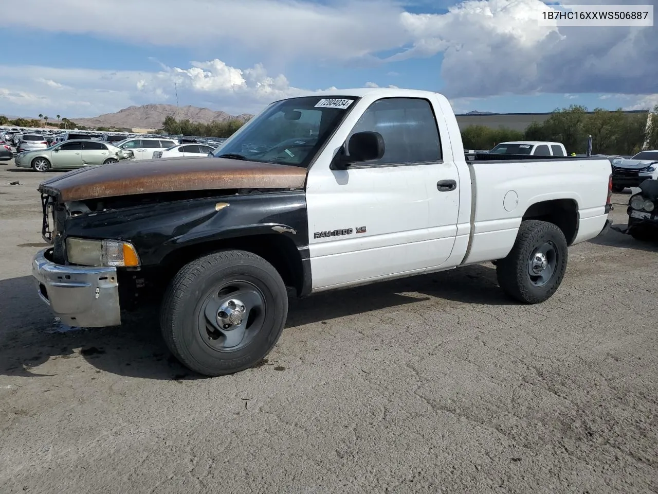 1998 Dodge Ram 1500 VIN: 1B7HC16XXWS506887 Lot: 72804034