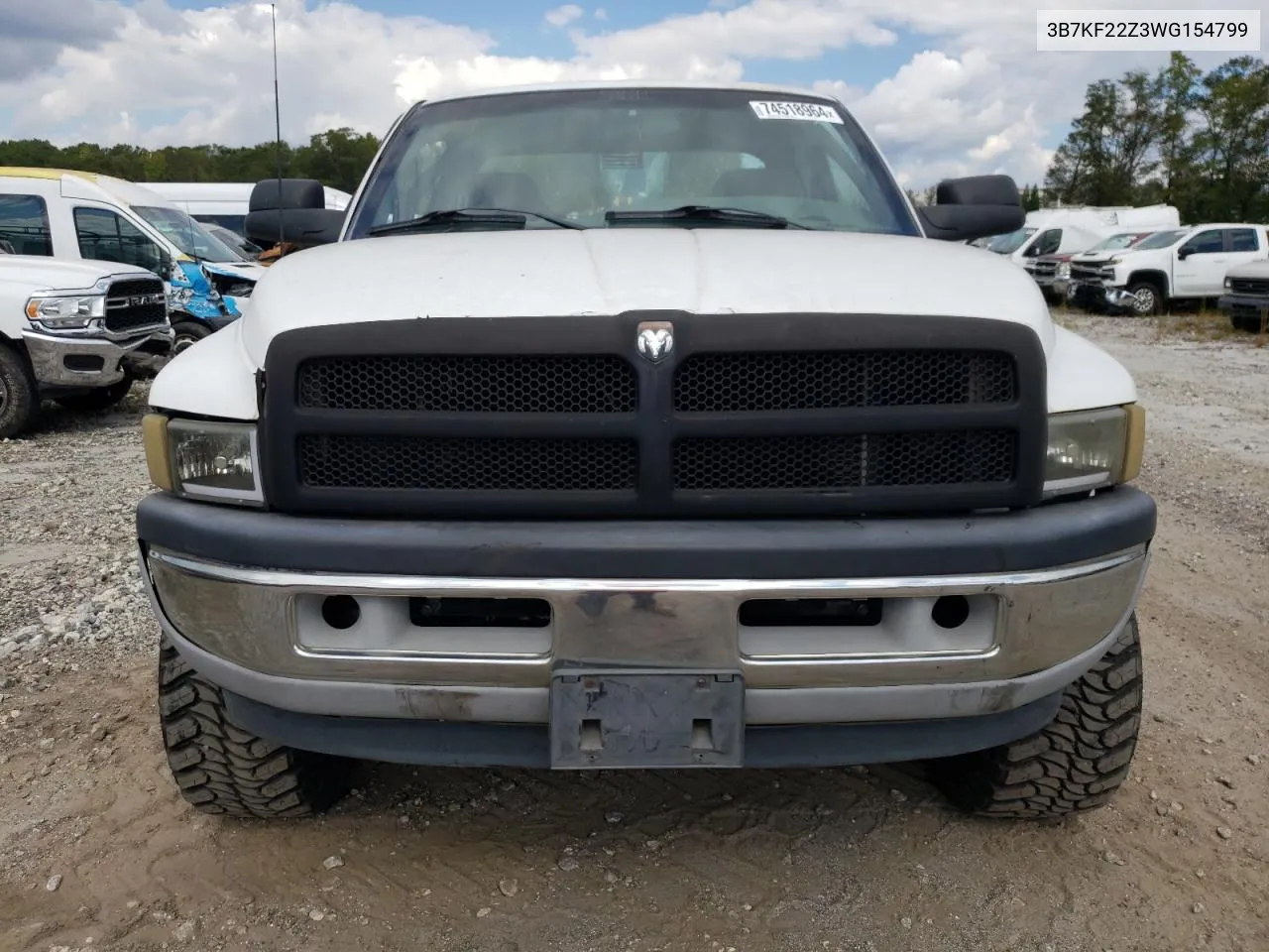 1998 Dodge Ram 2500 VIN: 3B7KF22Z3WG154799 Lot: 74518964