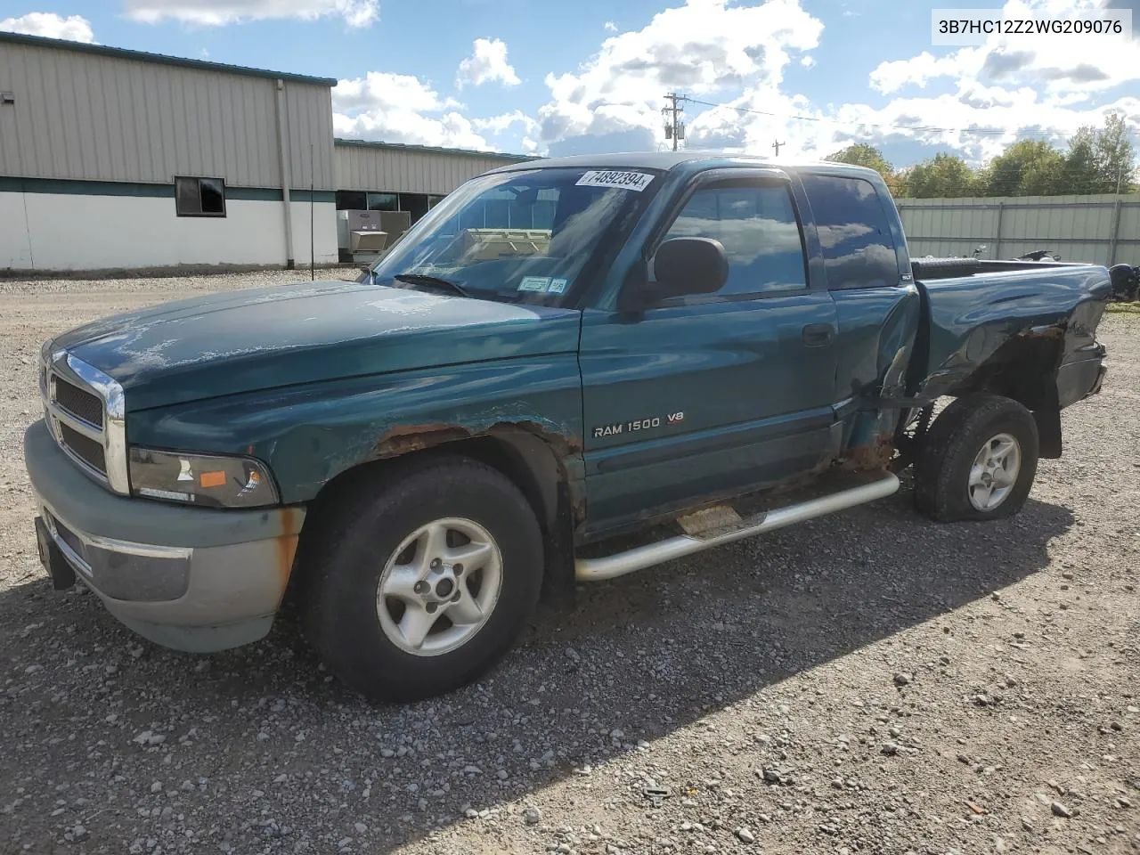 1998 Dodge Ram 1500 VIN: 3B7HC12Z2WG209076 Lot: 74892394