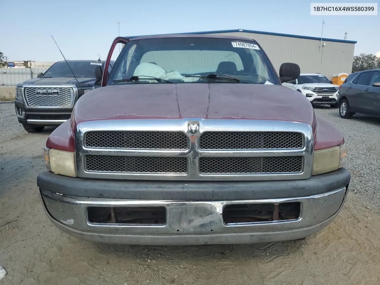 1998 Dodge Ram 1500 VIN: 1B7HC16X4WS580399 Lot: 74987854