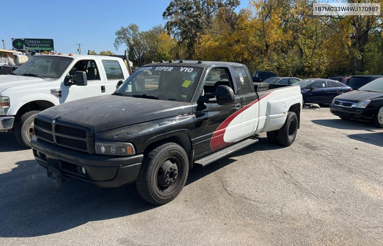 1998 Dodge Ram 3500 VIN: 1B7MC33W4WJ170987 Lot: 78019324