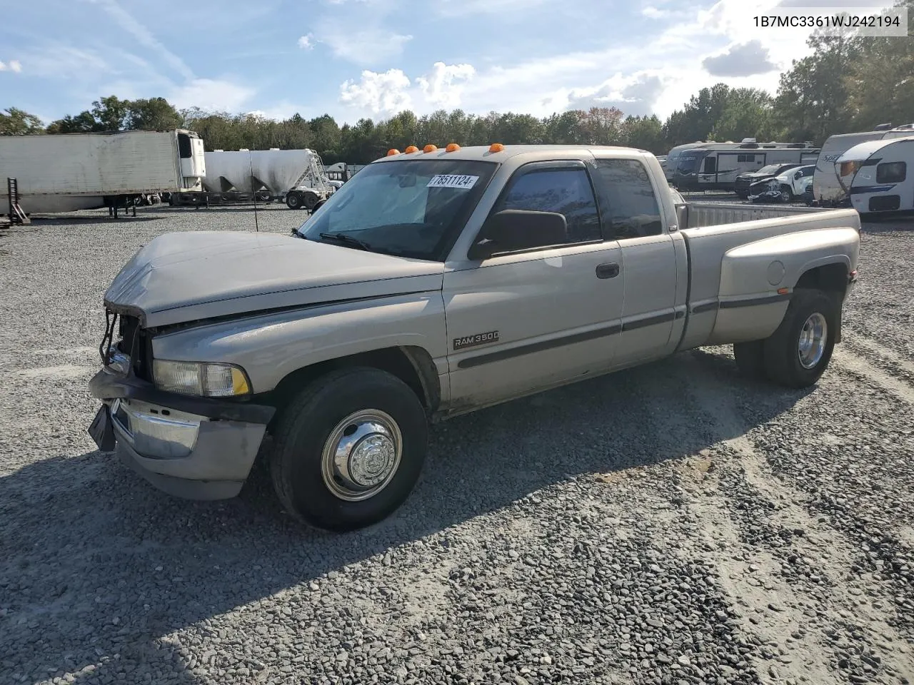 1998 Dodge Ram 3500 VIN: 1B7MC3361WJ242194 Lot: 78511124