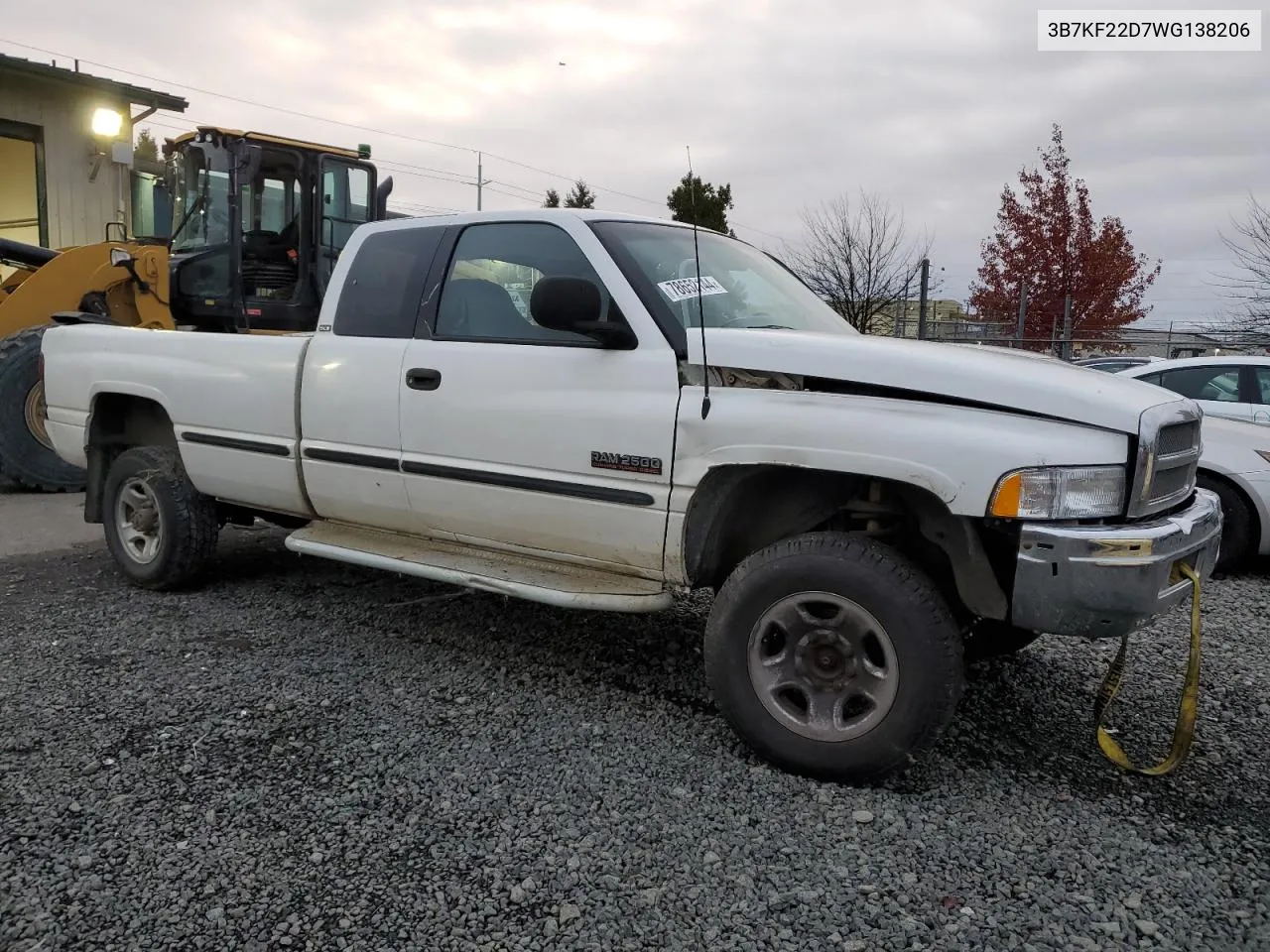 1998 Dodge Ram 2500 VIN: 3B7KF22D7WG138206 Lot: 78652144