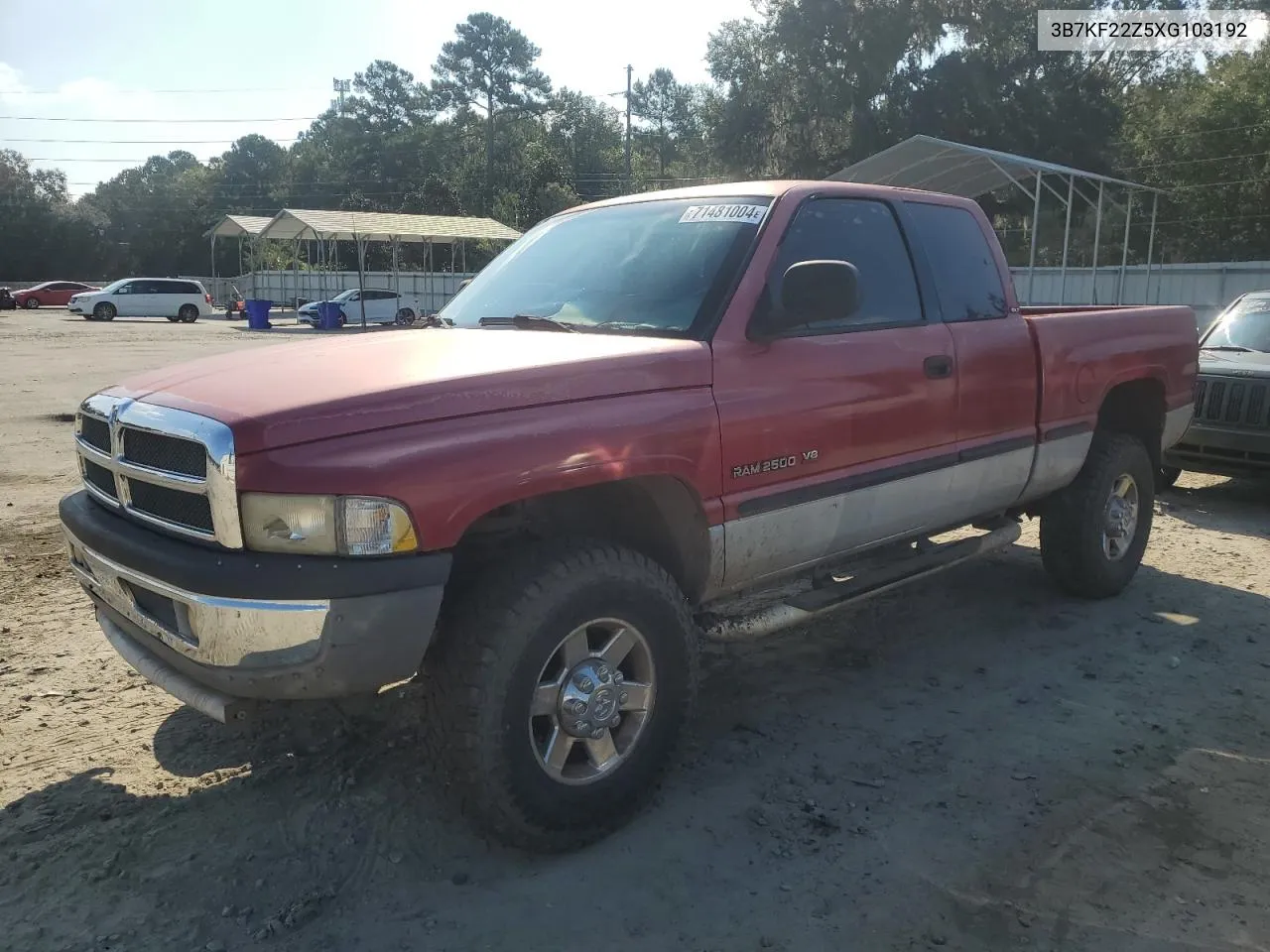 1999 Dodge Ram 2500 VIN: 3B7KF22Z5XG103192 Lot: 71481004