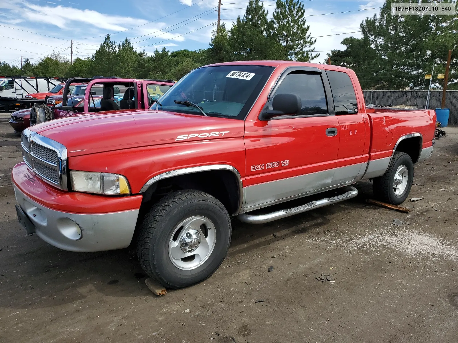 2000 Dodge Ram 1500 VIN: 1B7HF13Z0YJ101840 Lot: 68734954