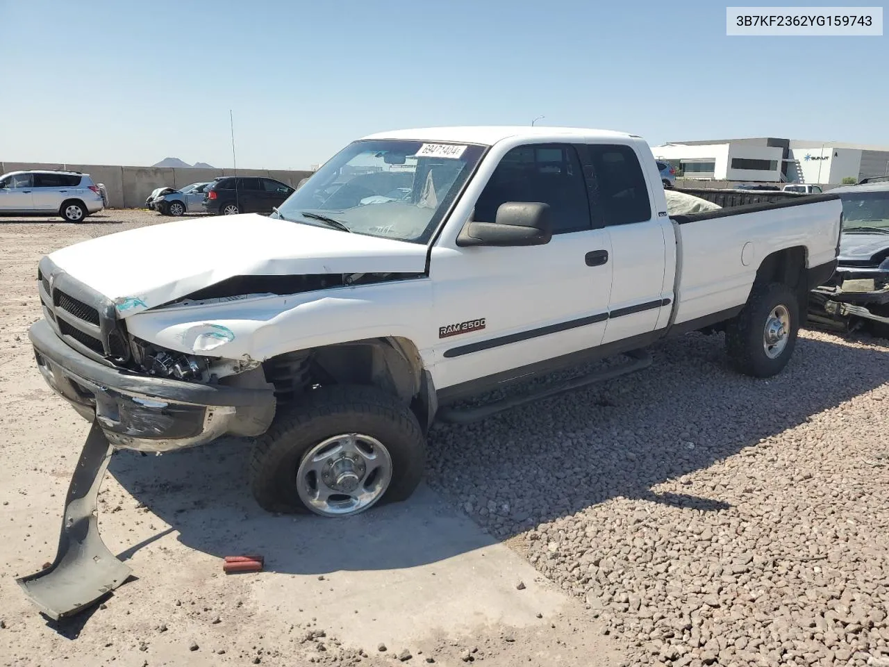 2000 Dodge Ram 2500 VIN: 3B7KF2362YG159743 Lot: 69471404