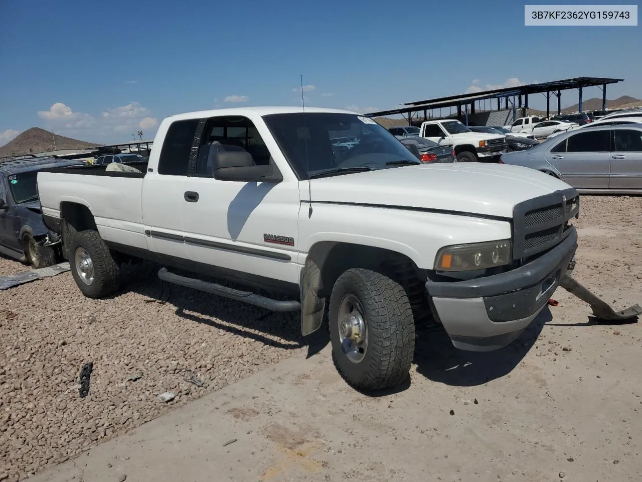 2000 Dodge Ram 2500 VIN: 3B7KF2362YG159743 Lot: 69471404