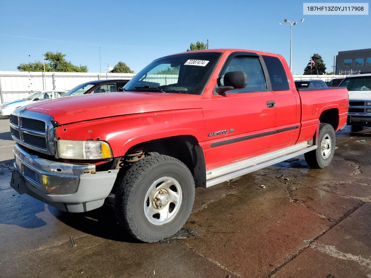 2000 Dodge Ram 1500 VIN: 1B7HF13Z0YJ117908 Lot: 72387474