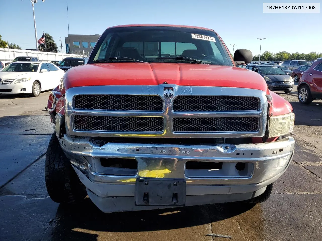 2000 Dodge Ram 1500 VIN: 1B7HF13Z0YJ117908 Lot: 72387474