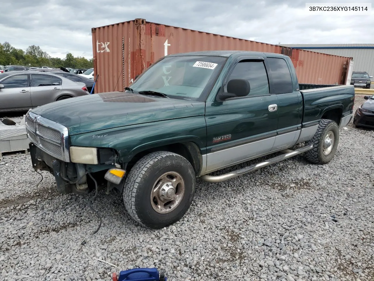 2000 Dodge Ram 2500 VIN: 3B7KC236XYG145114 Lot: 72586654