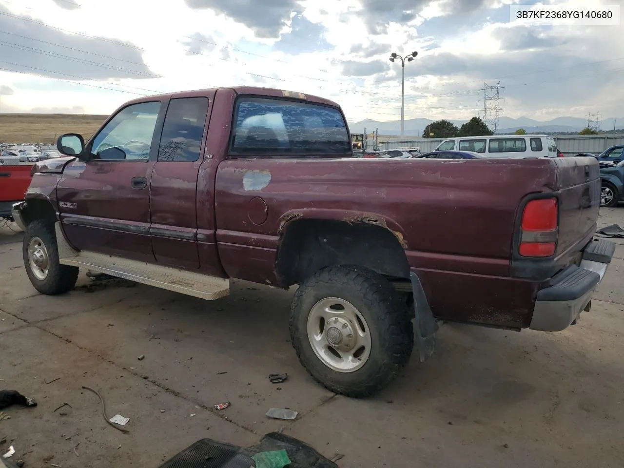 2000 Dodge Ram 2500 VIN: 3B7KF2368YG140680 Lot: 75522534