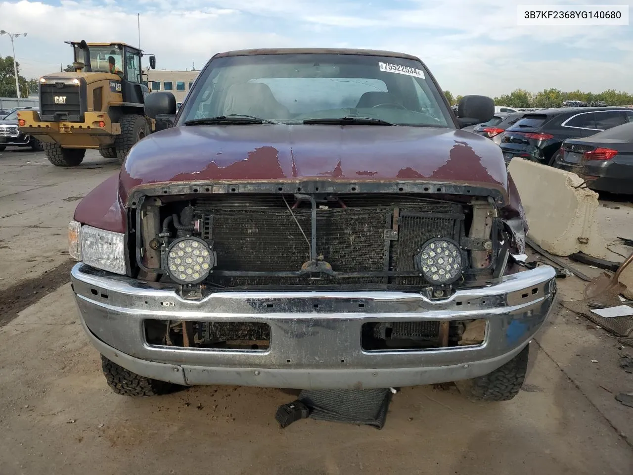 2000 Dodge Ram 2500 VIN: 3B7KF2368YG140680 Lot: 75522534