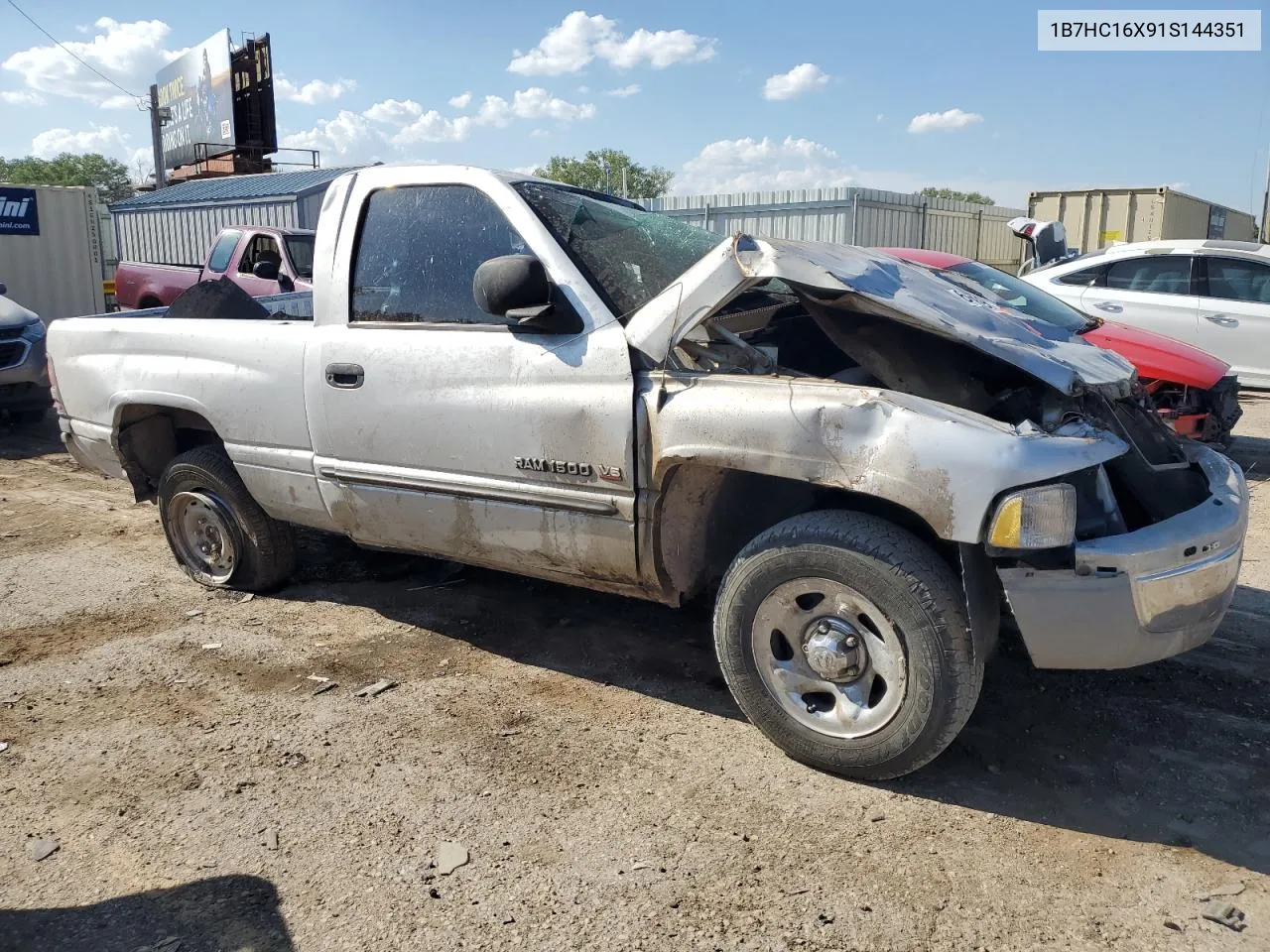 2001 Dodge Ram 1500 VIN: 1B7HC16X91S144351 Lot: 69408904