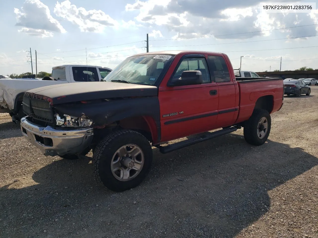 2001 Dodge Ram 2500 VIN: 1B7KF23W01J283756 Lot: 71984574