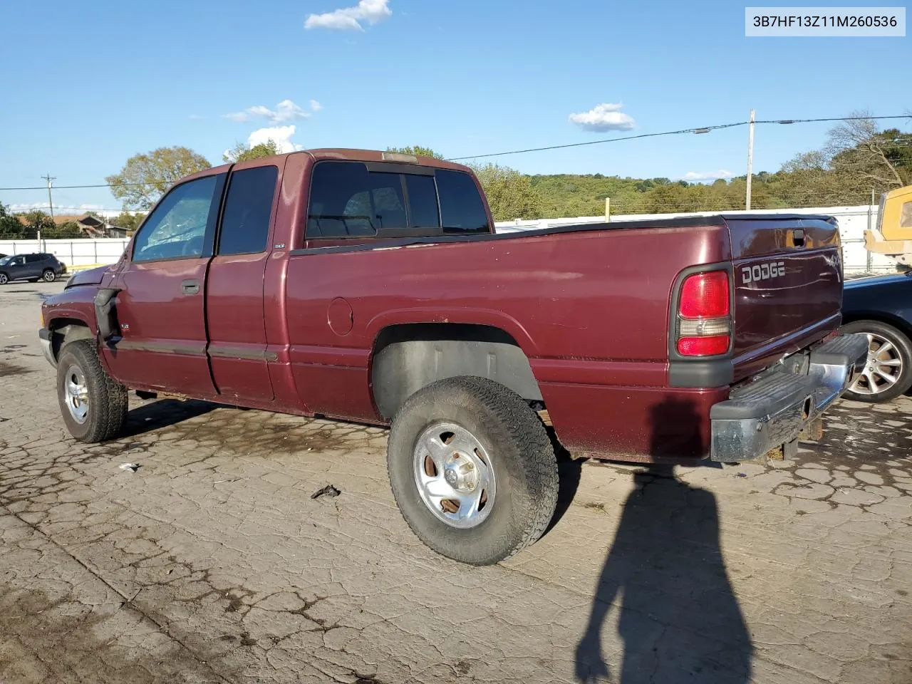 2001 Dodge Ram 1500 VIN: 3B7HF13Z11M260536 Lot: 72210054