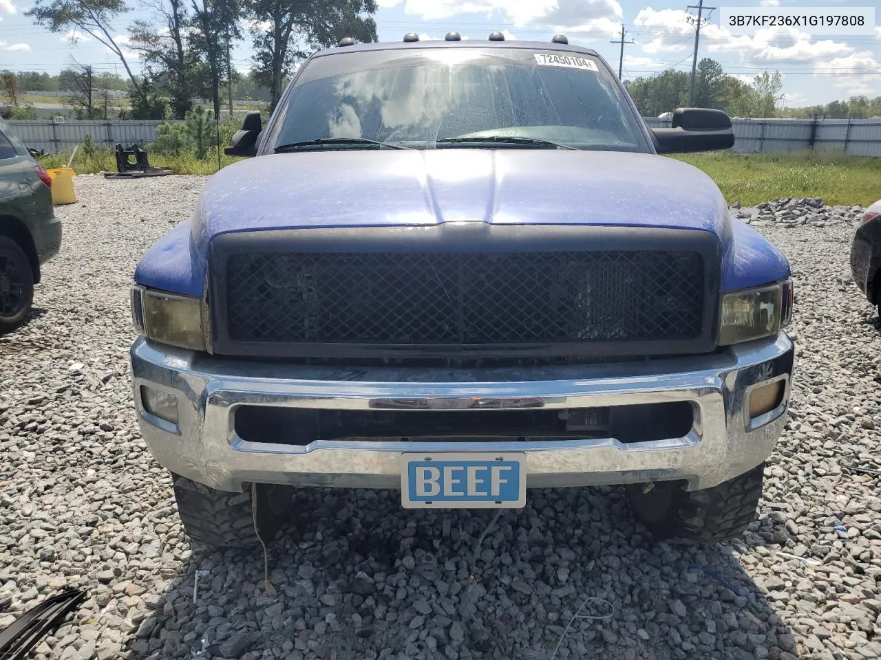 2001 Dodge Ram 2500 VIN: 3B7KF236X1G197808 Lot: 72450104