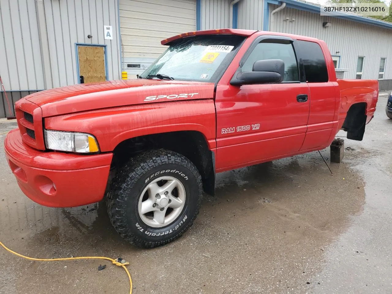 2001 Dodge Ram 1500 VIN: 3B7HF13ZX1G216016 Lot: 73031154