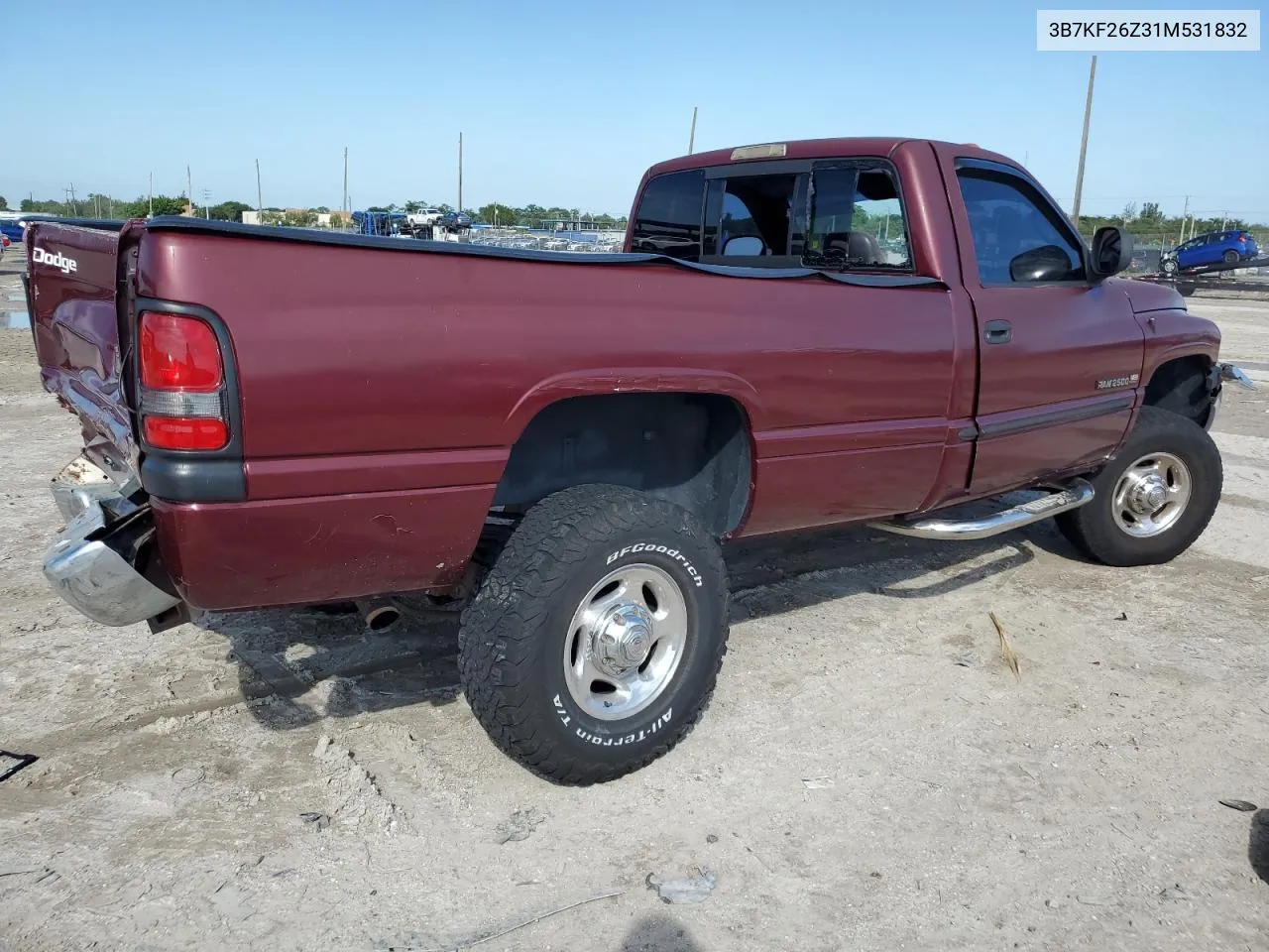 2001 Dodge Ram 2500 VIN: 3B7KF26Z31M531832 Lot: 74026864