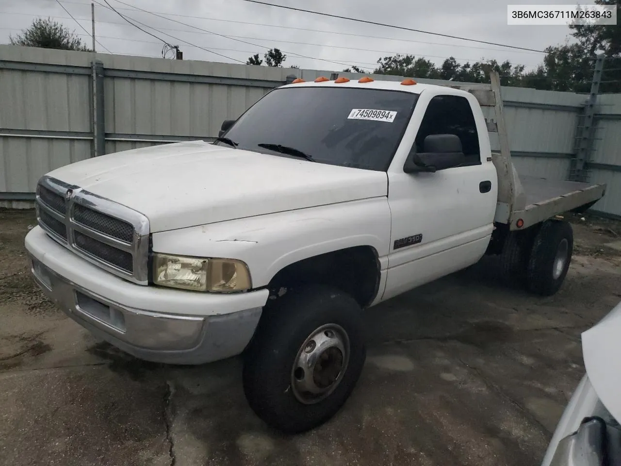 2001 Dodge Ram 3500 VIN: 3B6MC36711M263843 Lot: 74509894