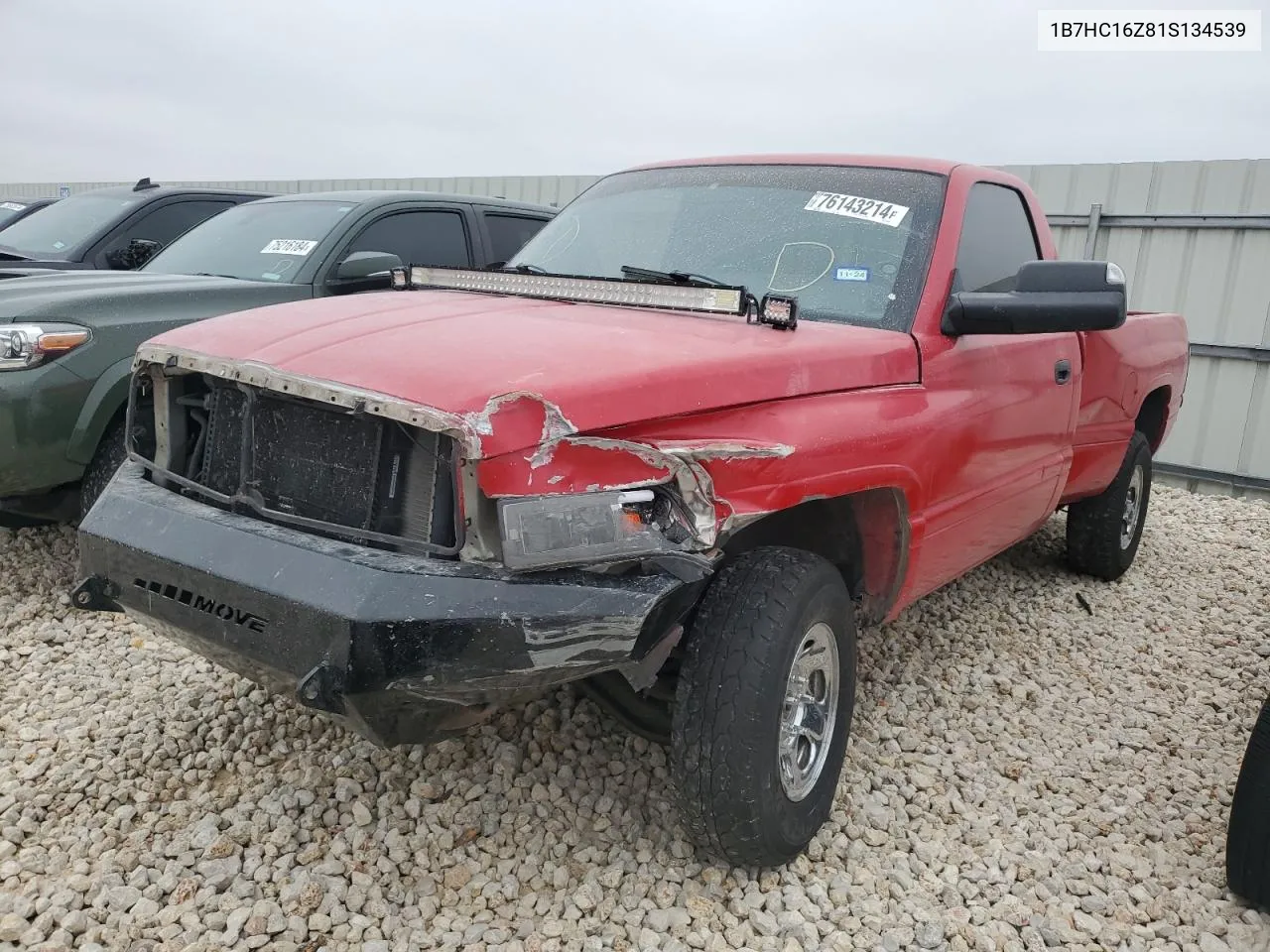 2001 Dodge Ram 1500 VIN: 1B7HC16Z81S134539 Lot: 76143214