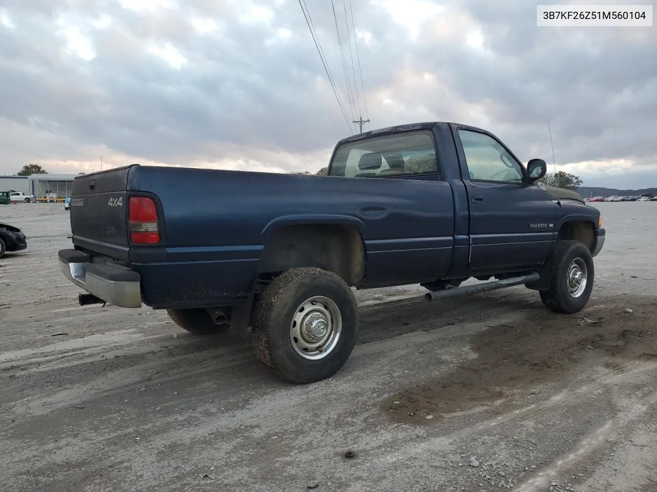 2001 Dodge Ram 2500 VIN: 3B7KF26Z51M560104 Lot: 79052294